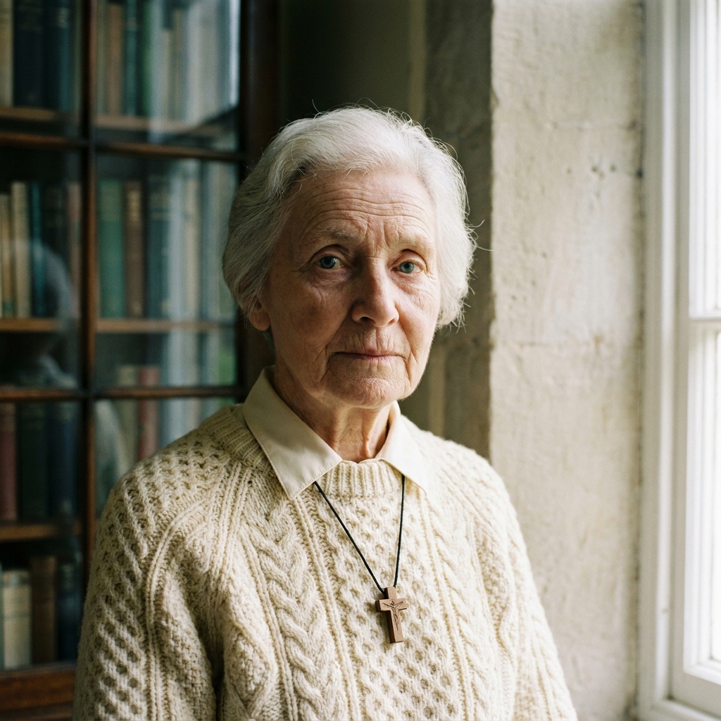 Portrait of Aida, thirty-nine, a refugee resettlement officer.